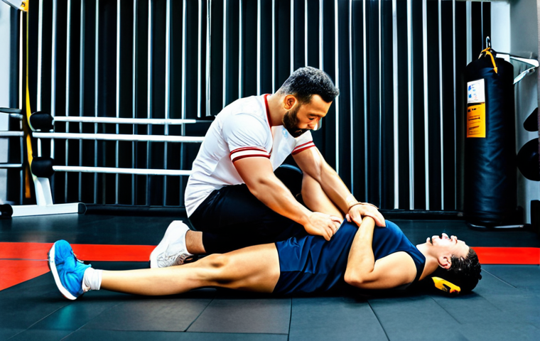 레저스포츠지도자 필기시험 자주 나오는 키워드 - **Experienced Sports Instructor Guiding Group:** "A diverse group of people participating in a fitne...