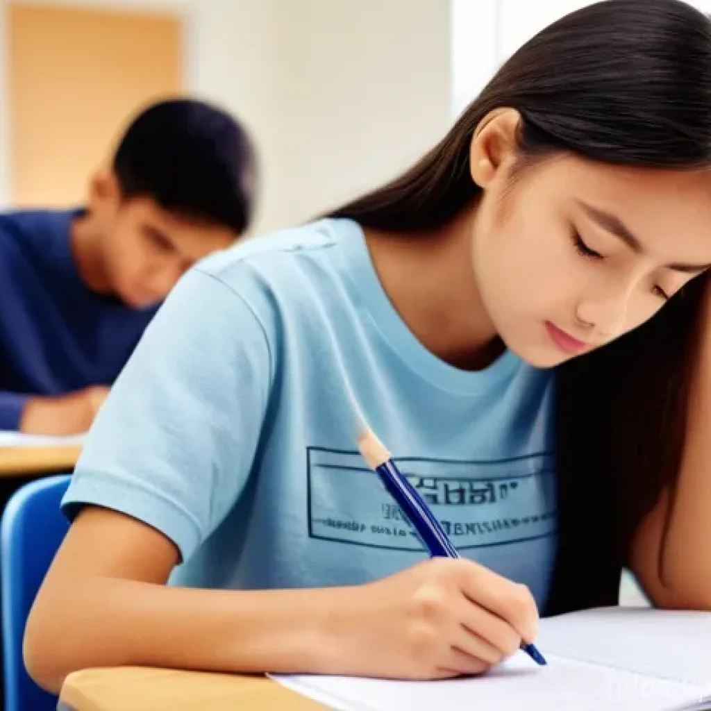 레저스포츠지도자 필기시험의 오답 유형 분석 - **Prompt:** A young adult student, dressed in casual yet modest attire (e.g., a t-shirt and jeans), ...