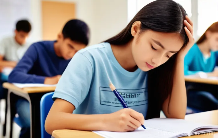 레저스포츠지도자 필기시험의 오답 유형 분석 - **Prompt:** A young adult student, dressed in casual yet modest attire (e.g., a t-shirt and jeans), ...