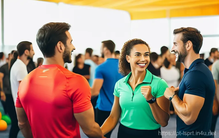 레저스포츠지도자 자격증 취득 후 경력 설계 - **Prompt 1: Dynamic Networking at a Brazilian Fitness Summit**
    "A vibrant, eye-level shot of a m...