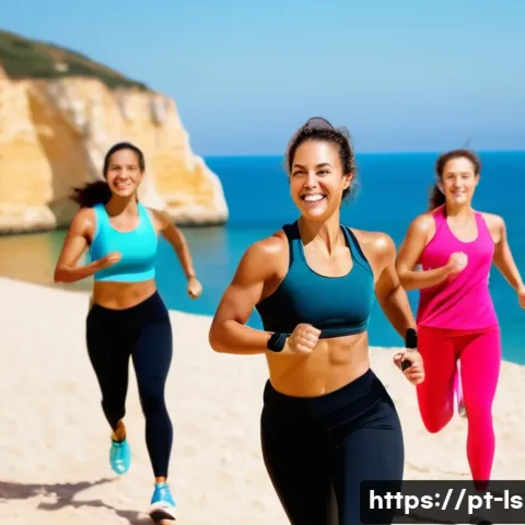 레저스포츠지도자 직무 만족도를 높이는 방법 - A dynamic female leisure sports instructor, mid-30s, with a radiant smile, leading an energetic outd...