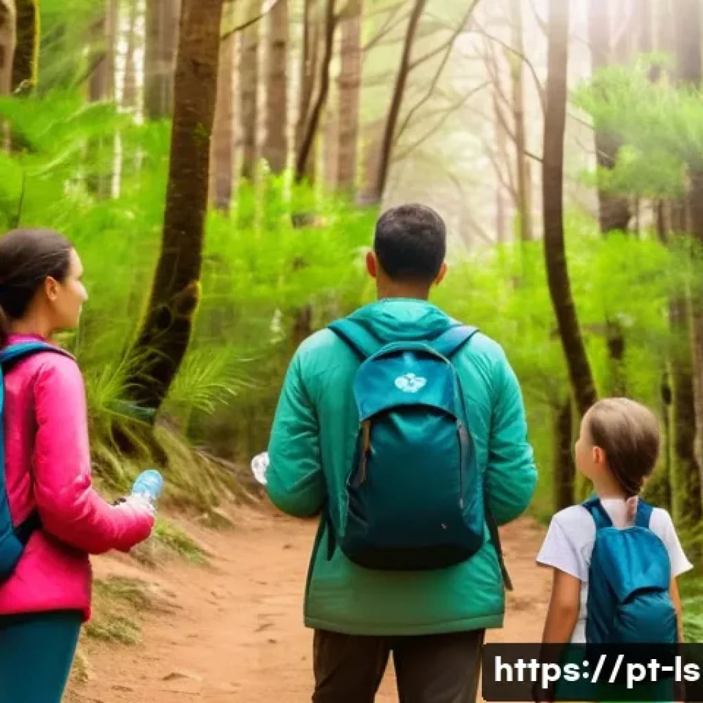 레저스포츠지도자와 환경 문제 해결을 위한 기여 - A diverse group of outdoor instructors leading a nature trail hike in a lush Portuguese forest durin...