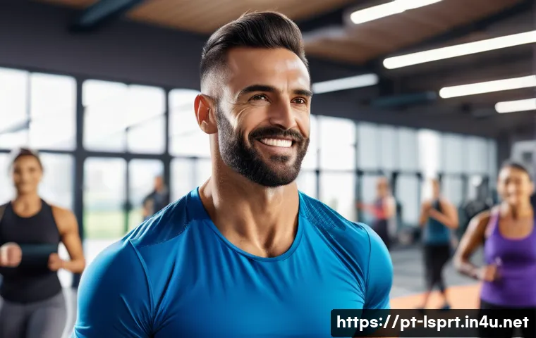 레저스포츠지도자 자격증으로 업무 스킬 강화 - A professional sports leisure instructor leading a diverse group fitness class in a modern Brazilian...